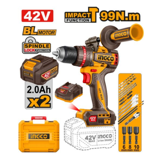 Аккумуляторный шуруповерт INGCO CIDLI429982