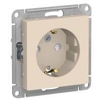 Розетка 1-х Schneider Electric AtlasDesign с/з со/ш бежевая