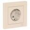 Розетка 1-х Schneider Electric AtlasDesign с/з с/ш бежевая ATN000244