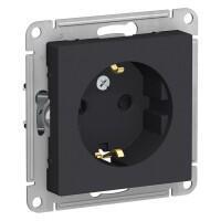 Розетка 1-х Schneider Electric AtlasDesign с/з со/ш карбон