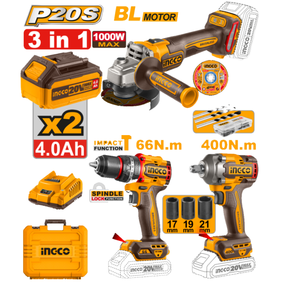 Беспроводной комбинированный комплект INGCO COSLI241291