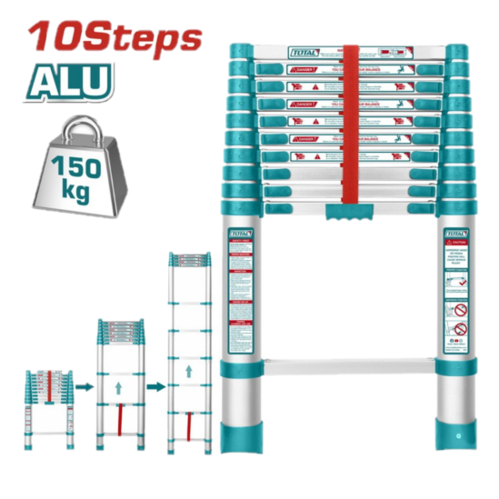  Лестница телескопическая  TOTAL THLAD08101